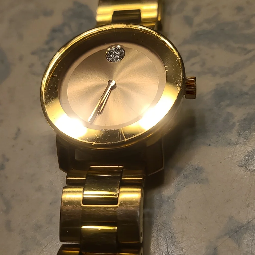 Movado Bold Rose Gold Used Needs Battery - Picture 2 of 8